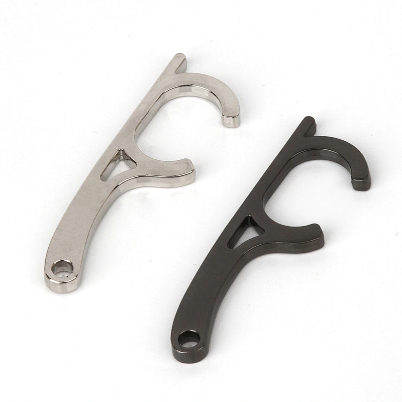 Hot sale High Quality Custom logo Metal bottle opener keychain door opener keychain no touch keychain