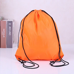 Polyester string bag customized waterproof drawstring backpack customized LOGO rope handle shoulder bag