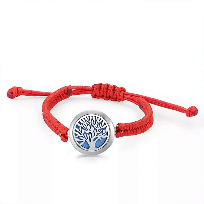 Tree Of Life pattern leather aromatherapy diffuser essential oil diffuser bracelet  stainless steel bracelet