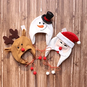 Christmas tree hats decorated adult children's hats children's drawstring cartoon Snowman moose Santa hat