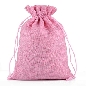 Custom cotton linen bundle pocket size LOGO customized fashion simple daily necessities bags drawstring bag