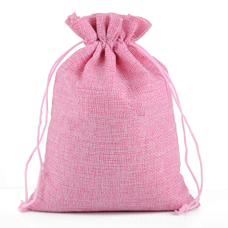 Custom cotton linen bundle pocket size LOGO customized fashion simple daily necessities bags drawstring bag