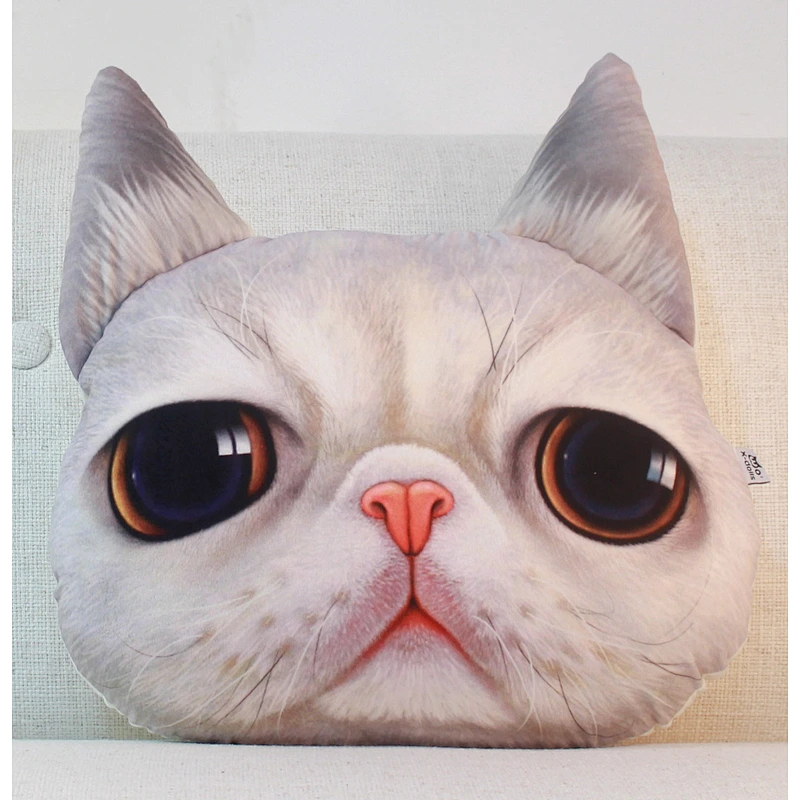 Decorative throw pillow and rug 3D cat face sofa cushion  cute car cat pillow sofa cushion plush toy custom printed pillow