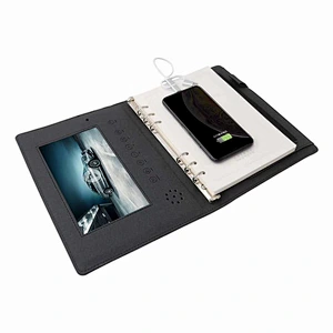 Customized usb flash drive creative Charging Pad notepad imitation leather conference office notebook built-in power supply