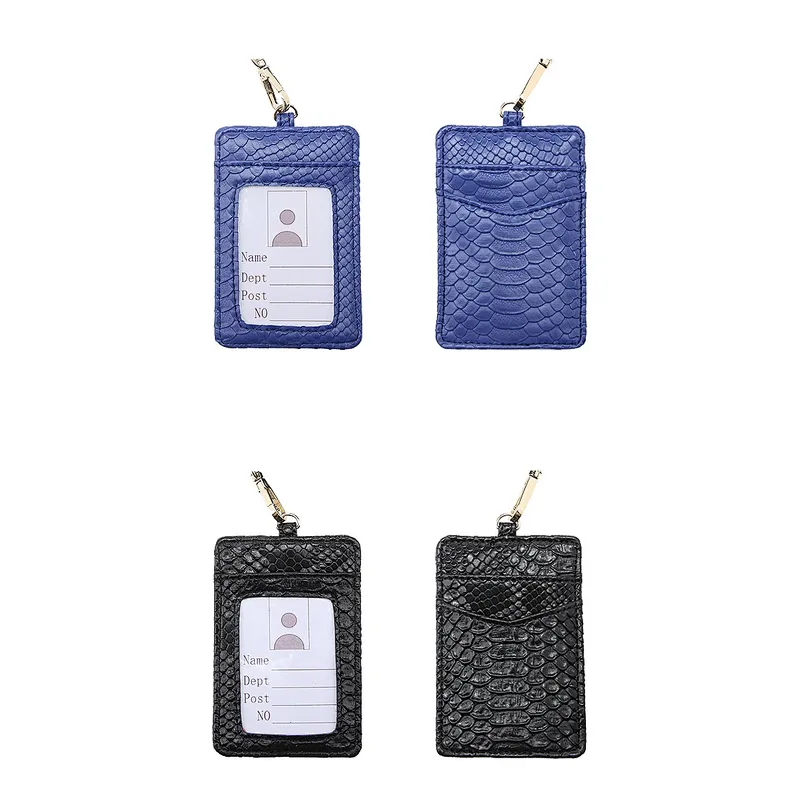 Custom logo High quality Leather PU Lanyard  working Card Badge Holder Promotional activities  working Card Holder