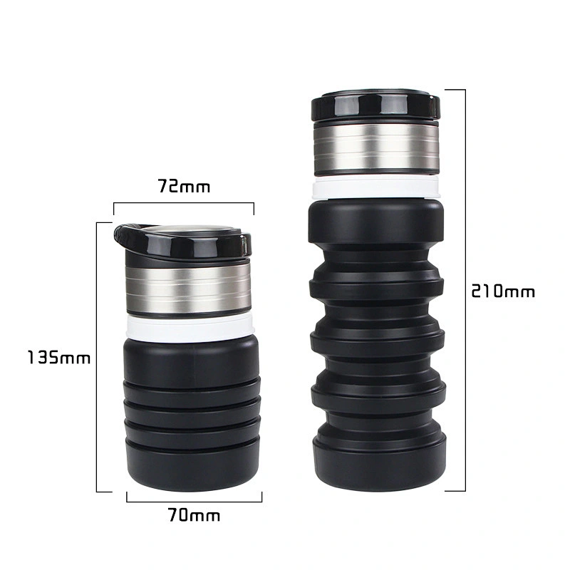 Promotional Gift Hote Sale Outdoor Food Grade Collapsible Silicone  13oz BPA free foldable  Water Bottle