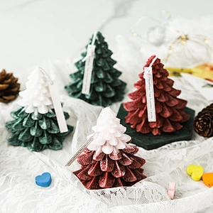 promotion Custom Luxury christmas tree aroma candle Handmade Christmas Decorative aroma candle