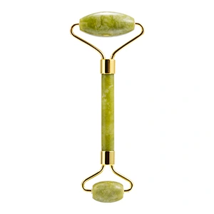 High Quality Custom Handheld Double Welded Rose Quartz Facial Massage Natural Jade Facial Roller