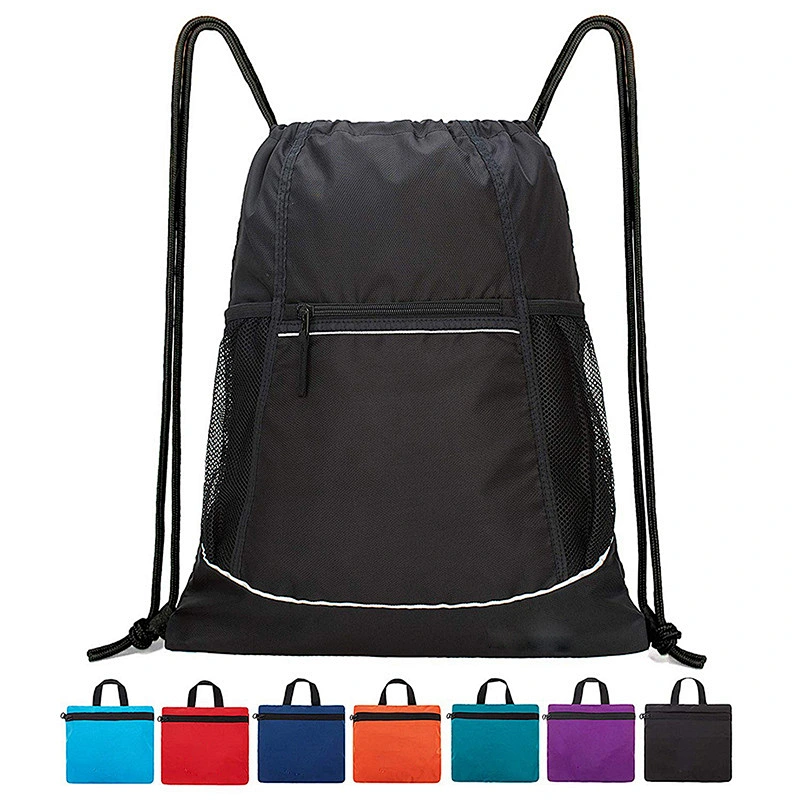 Waterproof oxford drawstring bag portable foldable backpack customized multi-pocket high-capacity drawstring bag