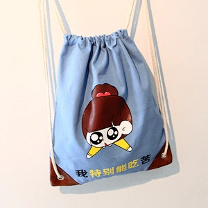 Canvas blank hand-painted drawstring bag,collapsible environmentally-friendly bag drawstring bag