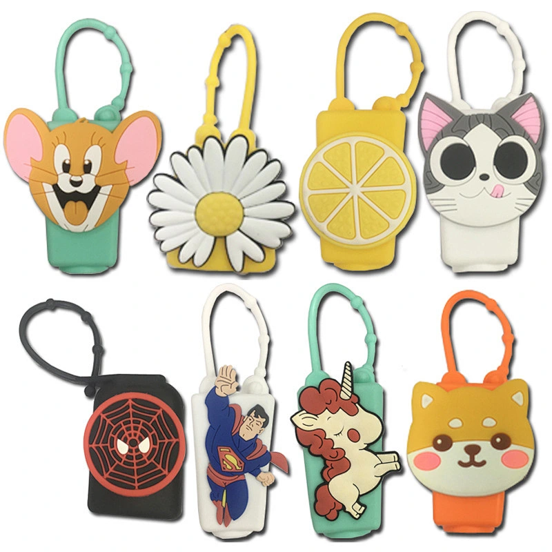 Promotional Gifts Silicone perfume set 30ml cartoon hand sanitizer holder shampoon soap dispenser empty holder