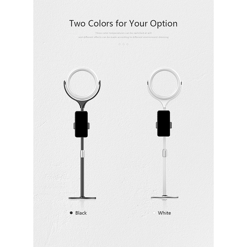 8 inch Photography Studio Makeup LED Beauty Selfie Live Light 3 Color Tones Adjustable Ring Light For Phones with Stand