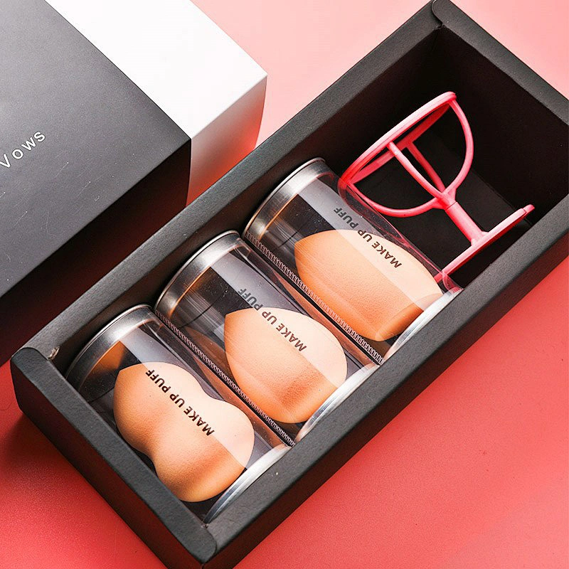 Wholesale hot sale 3pcs/set Non Latex Makeup Trends Beauty Makeup Sponges Blender with Sponge Holder