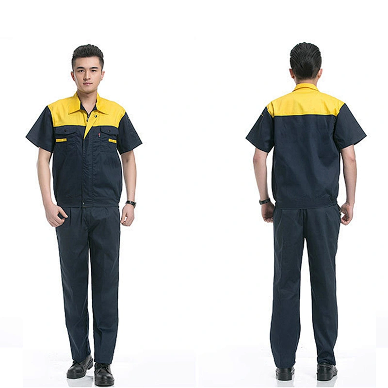 Hot sell  custom Short Sleeve Cotton workshop Supermarket advertising working out clothes set