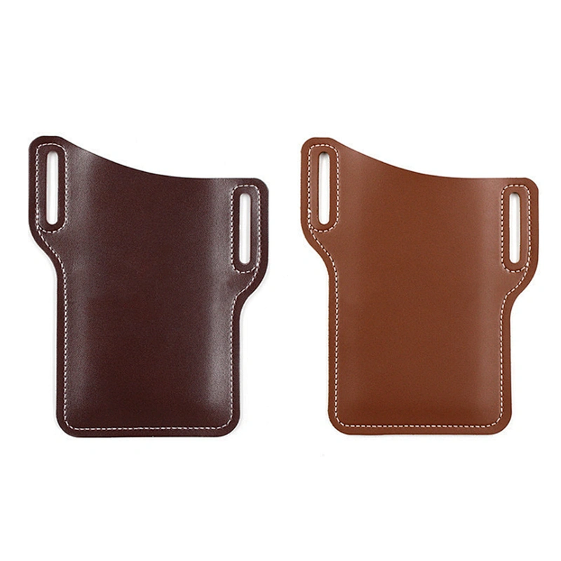 Leather mobile phone waist bag men's outdoor portable mobile phone storage bag mobile phone storage Fanny bag