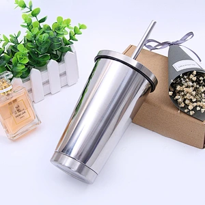 Best Sell High Quality Custom Coffee Cups Travel Beer Mug Double Wall Stainless Steel Tumbler with Straw