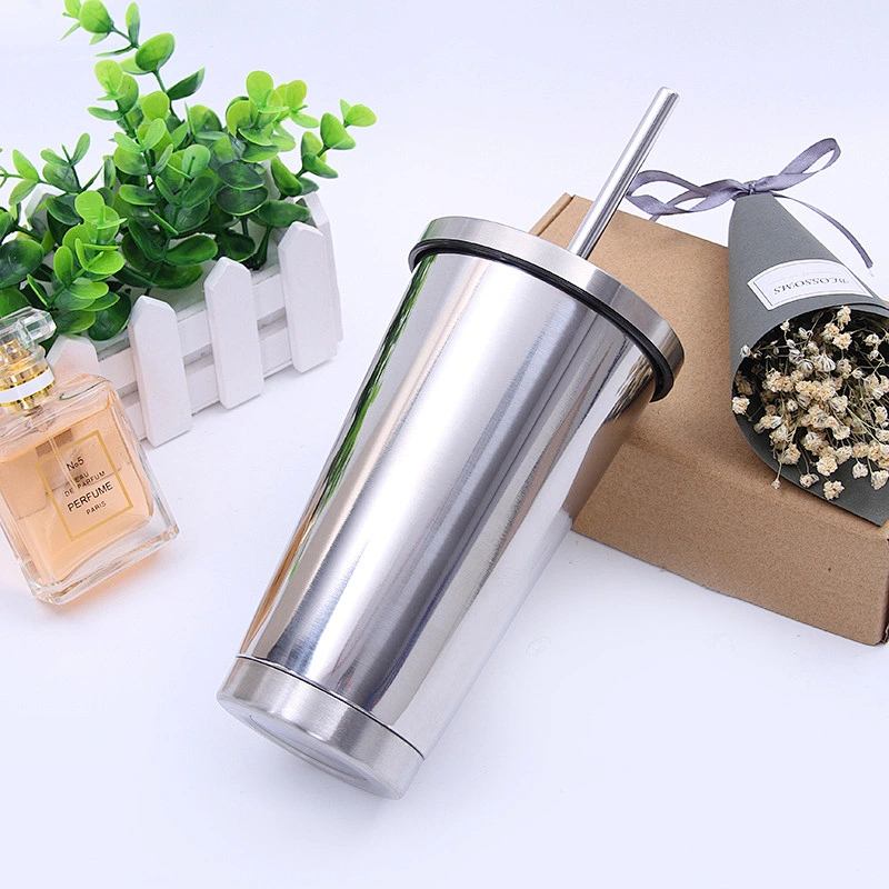 Best Sell High Quality Custom Coffee Cups Travel Beer Mug Double Wall Stainless Steel Tumbler with Straw