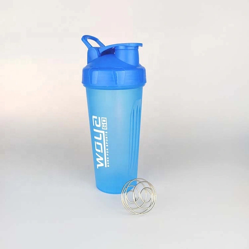 Custom logo 600 ml Food grade plastic nutrition fitness gym shake bottle whey powder protein sport shaker water bottle