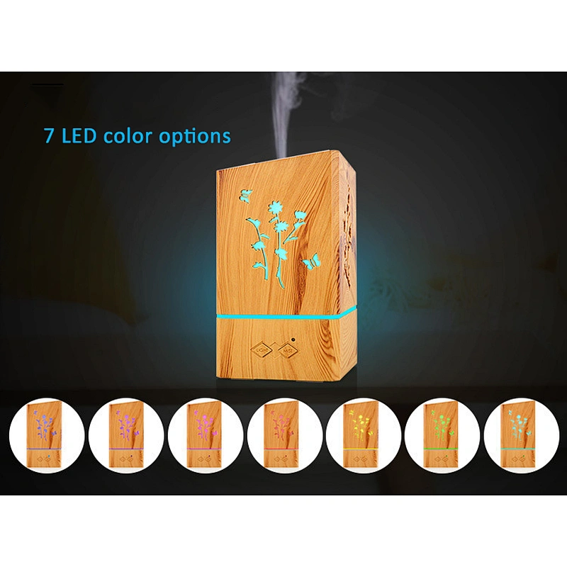Romantic Night Lamp 200ml wood grain aromatherapy ultrasonic essential oil air humidifier aroma diffuser