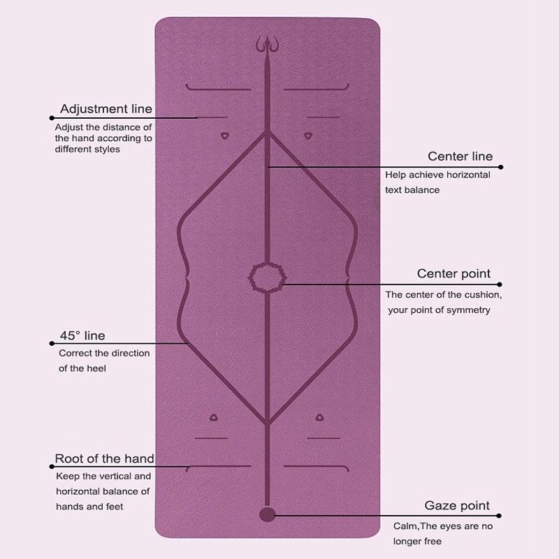TPE Non-slip custom  advertising promotion Yoga pad  Fitness Tasteless Pilates Mat Gym Exercise Sport Mats Pads Posture Line Yog