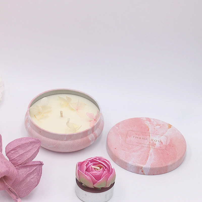High quality Luxury Nature vegetable wax Custom Handmade Dry Flower gift Decorative aroma Candles
