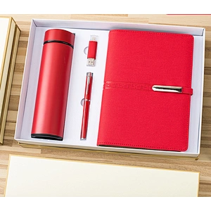 Promotion GIft  Diary protective A6 Loose Leaf Refillable Draiy PU Leather Notebook  Power bank and USB