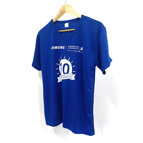 Custom OEM logo Quick Drying Polyester T shirts for Sublimation Print Logo V-neck  sport promotion T shirts