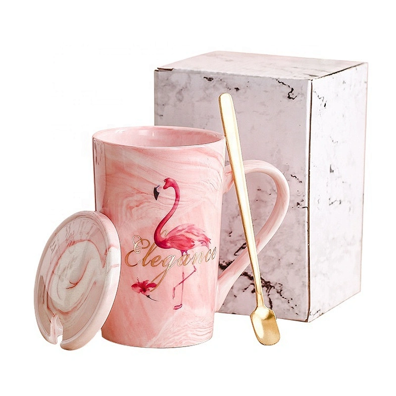 Creative Nordic ceramic large capacity mug with lid spoon coffee mug personality custom design promotion Gifts mug