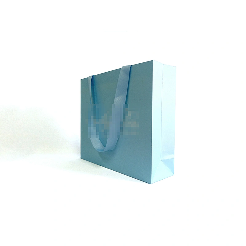 High quality fashion custom logo gift paper bags whit ribbon handle promotion gift shopping paper bag