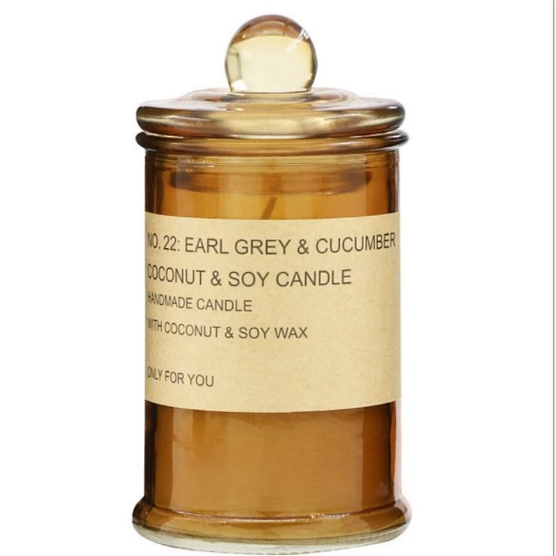 wholesale Luxury Amber Glass Scented Candle jar  custom logo wedding party Decoration candle jars