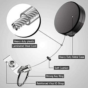 Hot sell customized design multi-use Metal zinc Alloy badge holder Card Key chain  accessories