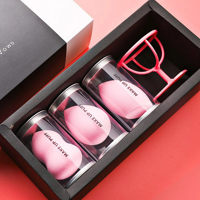 Wholesale hot sale 3pcs/set Non Latex Makeup Trends Beauty Makeup Sponges Blender with Sponge Holder