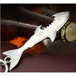 Hot Sale Multi-functional Mini Shark Shaped Metal Key Chain Promotional Gift Bottle Opener Key Chains