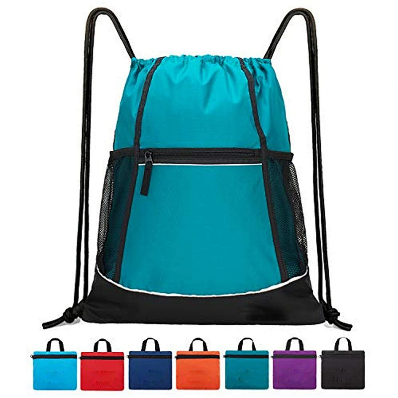 Waterproof oxford drawstring bag portable foldable backpack customized multi-pocket high-capacity drawstring bag