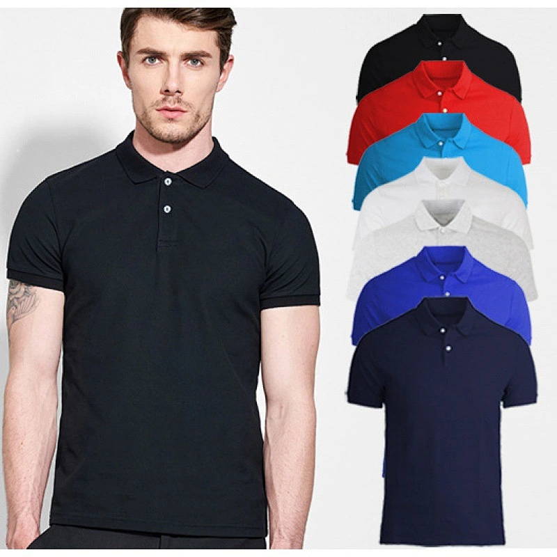 High Quality Fashion man's custom Logo  uniform Plain Polo T shirt  printing short sleeve casual promotion  polo shirt