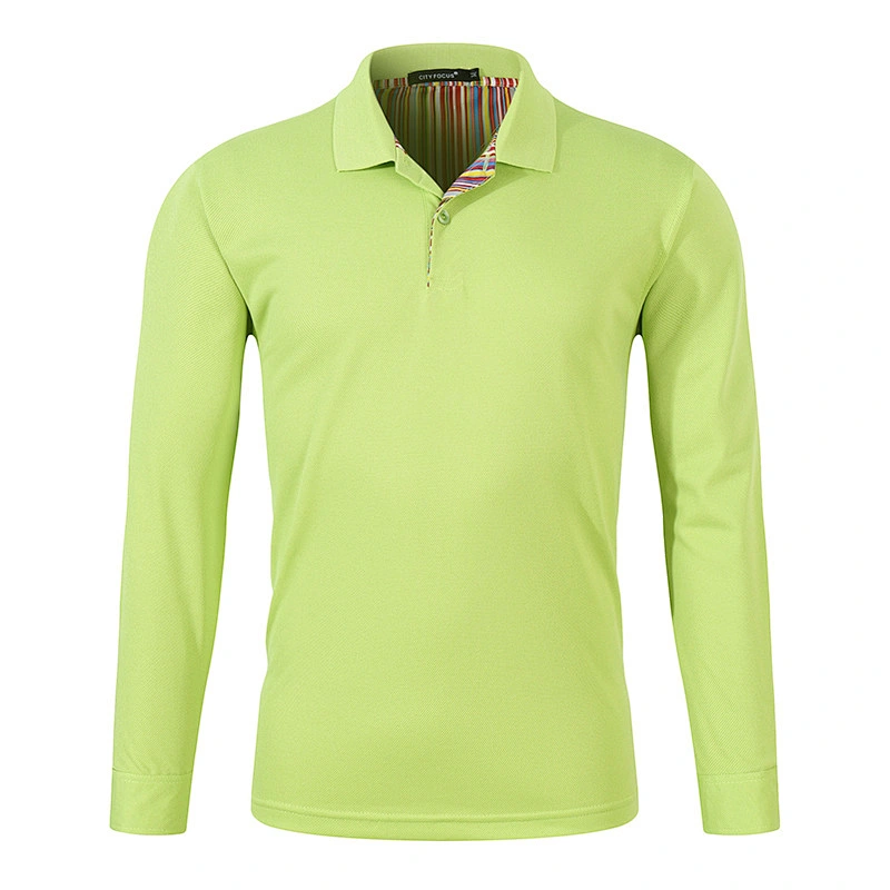 High quality 100% cotton polo shirt activities promotion team top wear customize uniform long sleeve polo shirt