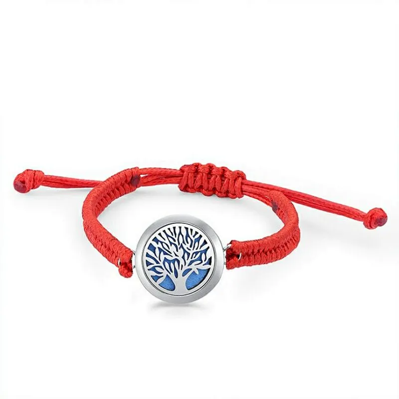 Tree Of Life pattern leather aromatherapy diffuser essential oil diffuser bracelet  stainless steel bracelet