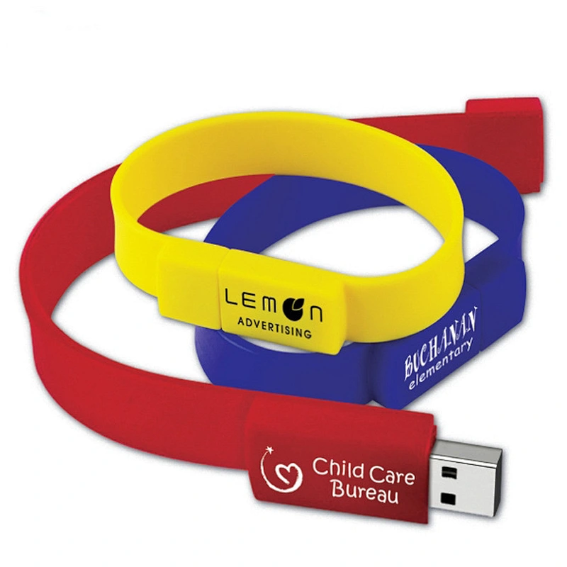 Hot Sale fashion custom logo Promotion Silicone wristband USB 8GB 16GB 2.0 usb flash drive  wristband