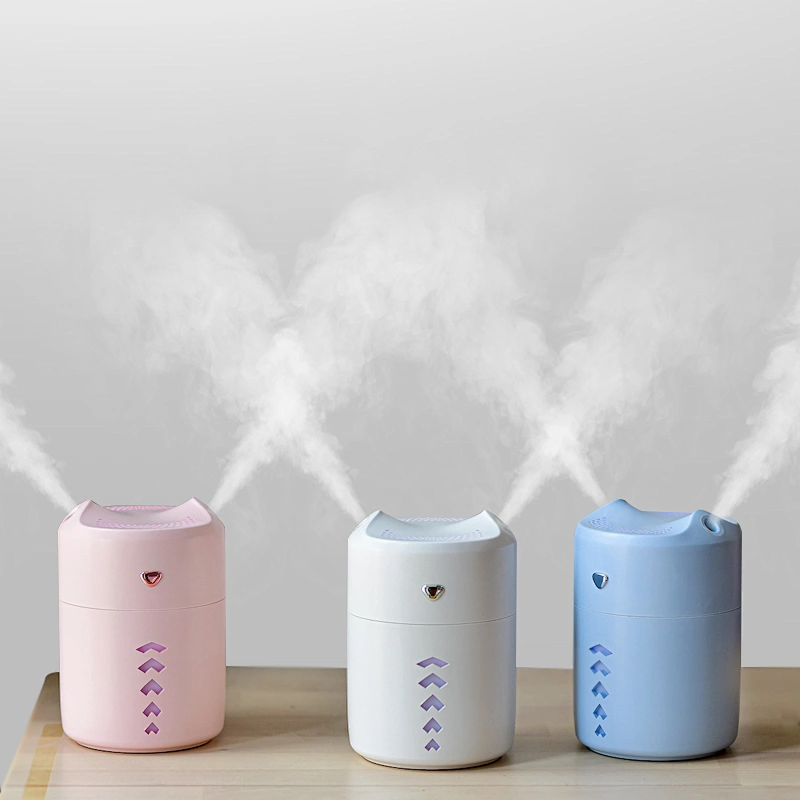 2020 hot sale High quality Double spray portable 400ml air humidifier usb rechargeable home air mist humidifier