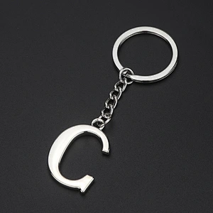 Promotional Gift Mini Metal Letters Key Chain Custom Logo Block Letters Blank Key Chains