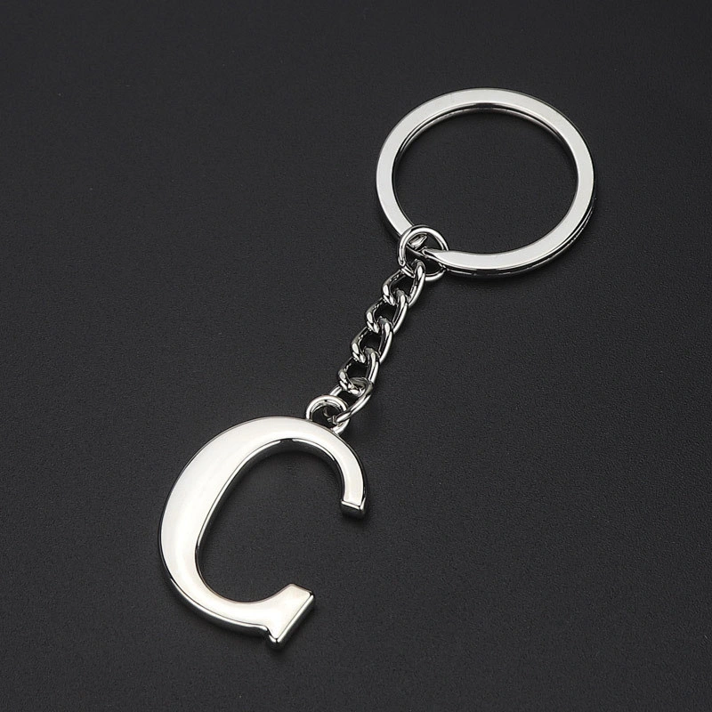 Promotional Gift Mini Metal Letters Key Chain Custom Logo Block Letters Blank Key Chains