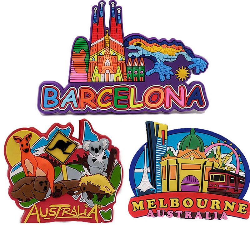 High quality cheap Creative Souvenir custom 3D Soft PVC Silicone Fridge Magnets
