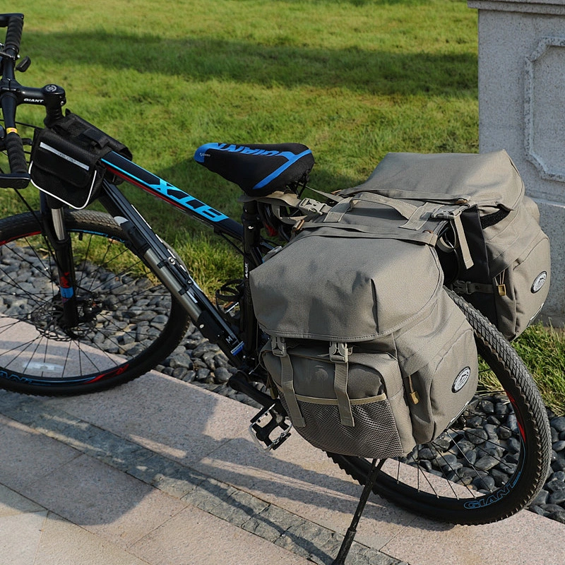 Custom outdoor waterproof large capacity backpack cross-country transport cycling bicycle saddle seat bag rear rack bag