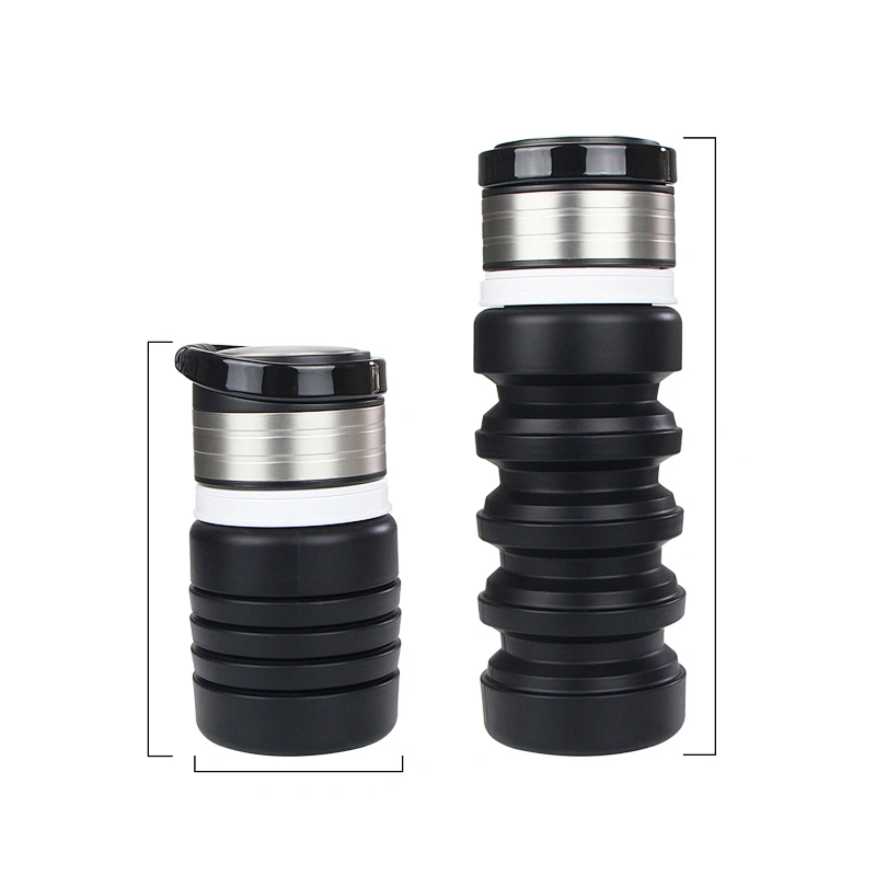Promotional Gift Hote Sale Outdoor Food Grade Collapsible Silicone  13oz BPA free foldable  Water Bottle
