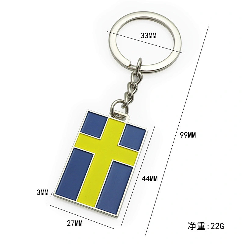 Promotional Gift  Mini Flags Metal Key Chain National Day Souvenir Different Countries Flags Blank Key Chains
