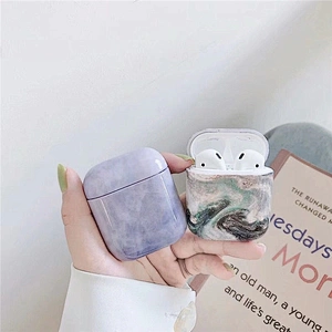 Plastic Protect Case Luxury Marble Conch Shell Earphone Headphone Case for Airpods 2 TWS Cover