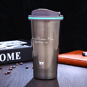 double wall insulated water bottle coffee cup with lid  304 stainless steel vacuum tumbler