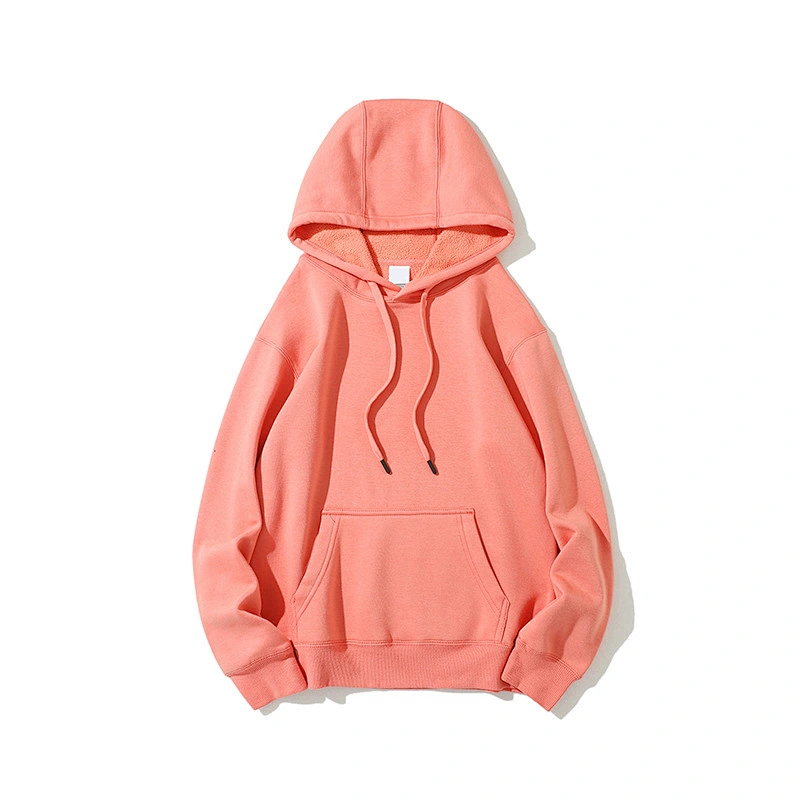 Fashion OEM custom heavyweight plain mens and women's hoodies multi-color 350g fleece jumper