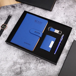 business gift set notebook+business card case + key chain + signature pen  promotion