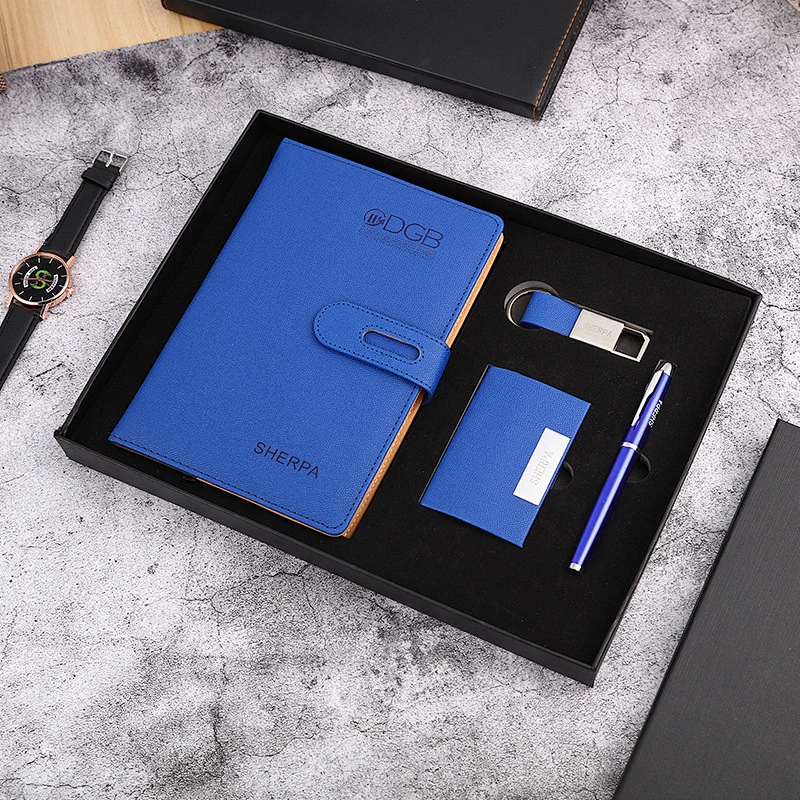 business gift set notebook+business card case + key chain + signature pen  promotion